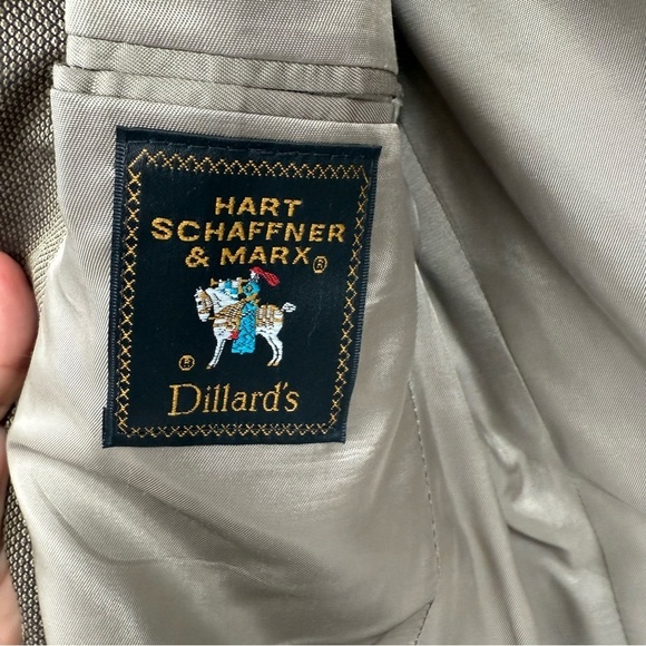 Hart Schaffner Marx Mens Size 38R Wool Blazer Sport Coat Suit Jacket Green/gold - Picture 6 of 10